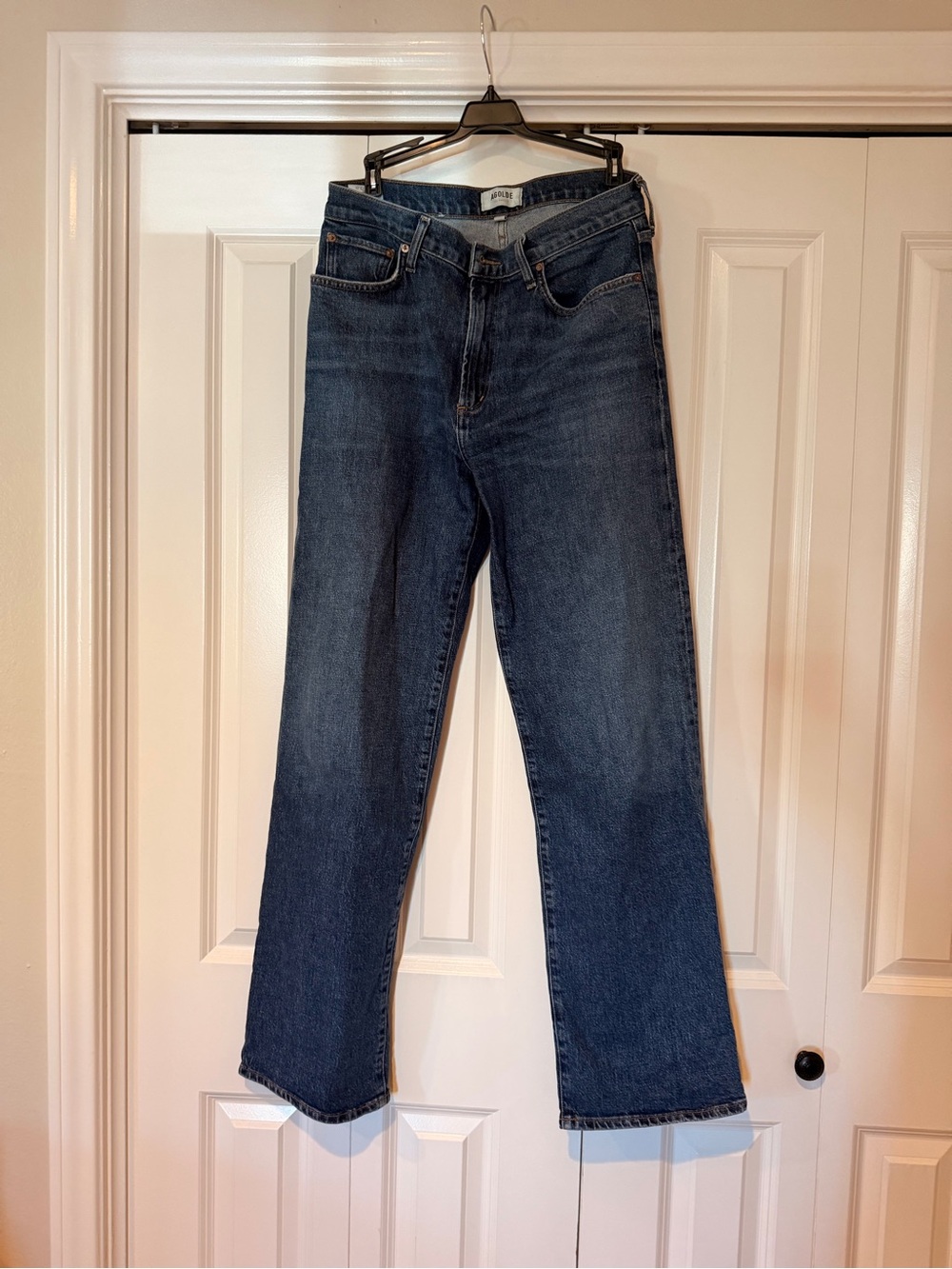 AGOLDE Relaxed Straight-Leg Jeans in Dark Blue Wash